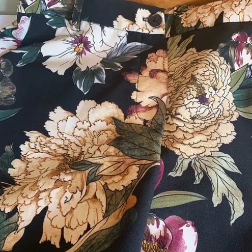Vintage Y2K 90s Chapter One Black Flowered Pants Women’s Small