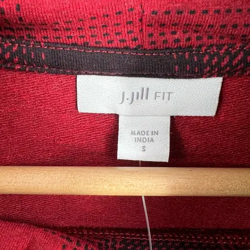 J Jill Fit Top Red Plaid Pullover Knit Long Sleeve Size Small New