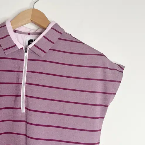 FootJoy Cap Sleeve Birdseye Stripe Jacquard Polo/Golf Shirt size S Purple