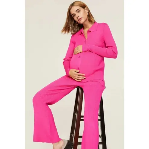 Emilia George Chelsea Maternity Pants in Pink Small Womens Knit Sweater Trousers Size undefined