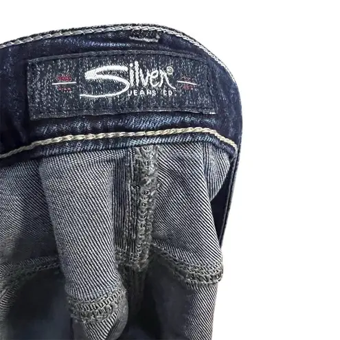 Silver Jeans Women's Plus Size 20 Distressed Denim Cut Off Shorts Blue Dark Wash