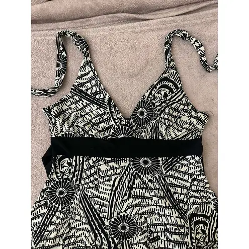 Wet Seal Vintage Y2K  Halter Neck Size Large Black & White Floral Pattern 90s