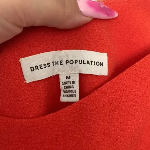 Dress the Population  Mira Poppy Mini Dress Orange Size M