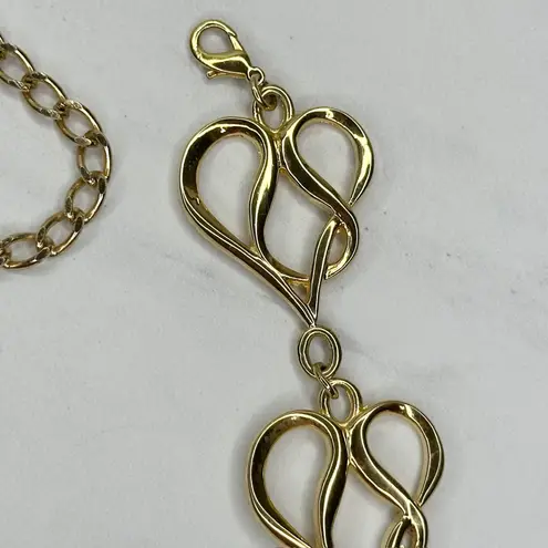 Ornate Heart Concho Chain Belt Gold Tone Boho Western Statement ✨