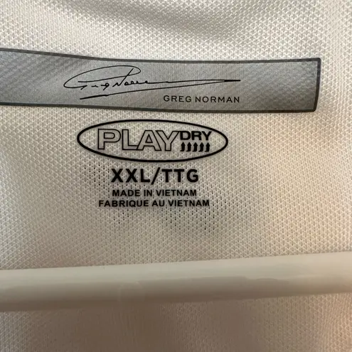 Greg Norman Play Dry White Sleeveless Golf Polo Shirt NWT Size XXL