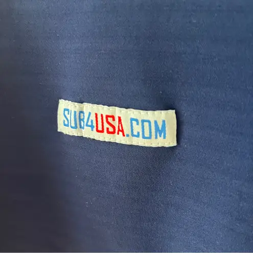 Vintage Sub4USA Navy and Red Long Sleeve Pullover Small Blue