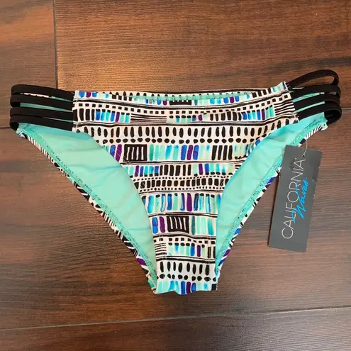 California Waves NWT  Sea Glass Deco Strappy Bikini Bottoms