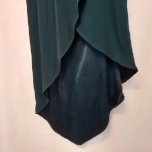 Vintage Audio by Connie Anderson Teal Blue Two Piece Button Down Shirt Skirt Set