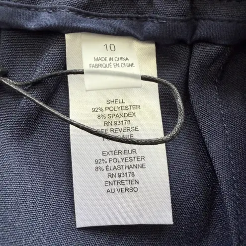 T Tahari Women's Navy Pull On Stretch Ankle Dress Pants Size 10 Officecore - Image 12