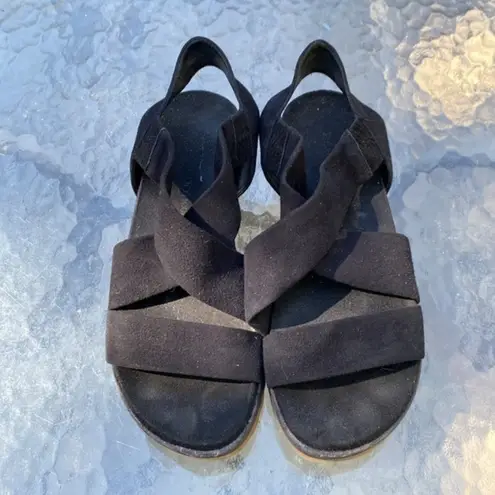 Bernardo Suede Black Sandals, 7.5