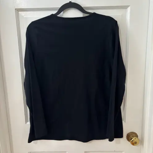 kim rogers Embellished XL Snowman Winter Holiday Christmas Black Top Shirt