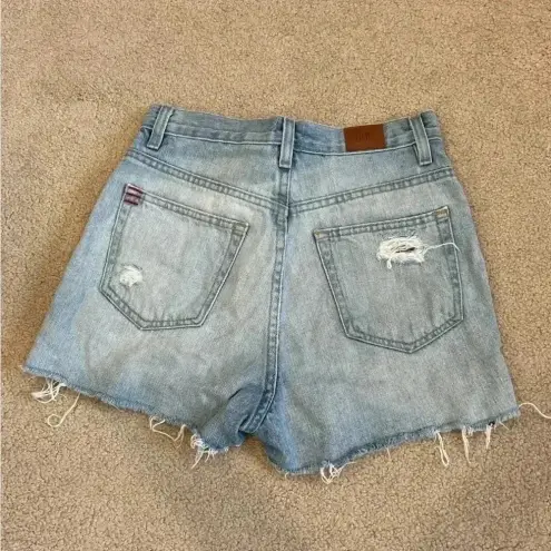 BDG  light wash distressed girlfriend high rise jean shorts in size 25