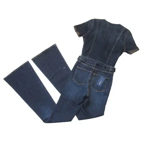 Ramy Brook NWT Helena Jumpsuit in Dark Rinse Denim Jean Zip Coverall 24 x 36