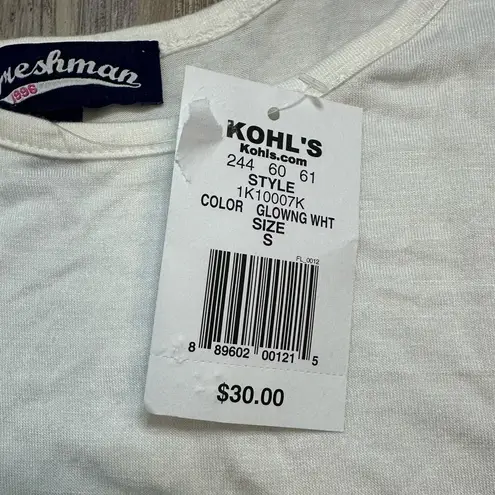 White Fringe Hem Women's Top, Size Small