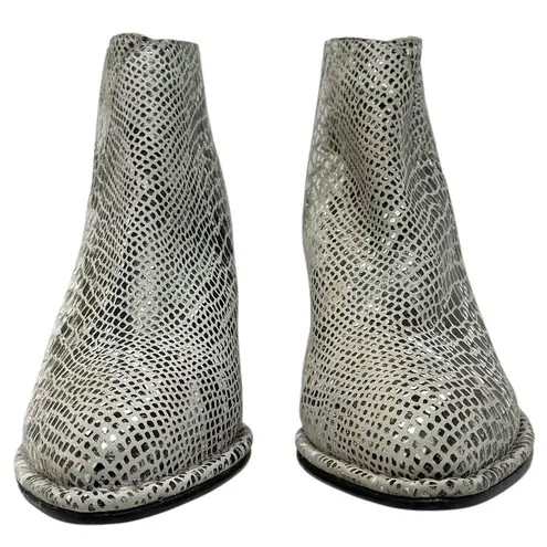 Diba True “Pay Phone” Women’s 8.5 Snake Print Leather Ankle Zip Block Heel Boots