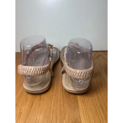 BellaMarie Shoes Womens Size 8 Jewel Beaded Sandals Floral Boho Braided Comfort