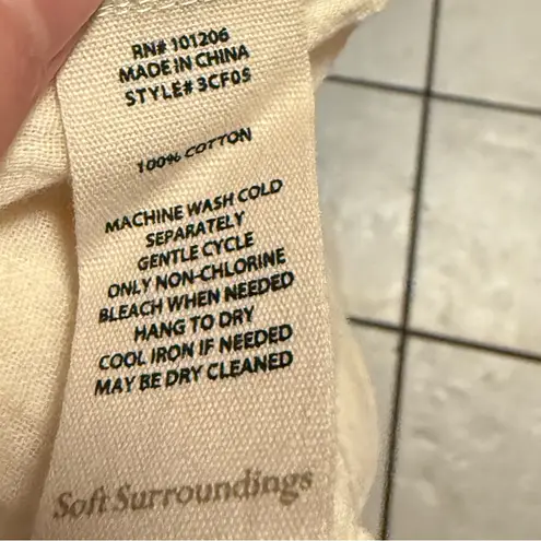 Soft Surroundings key buscayne gauze pants in ivory cream