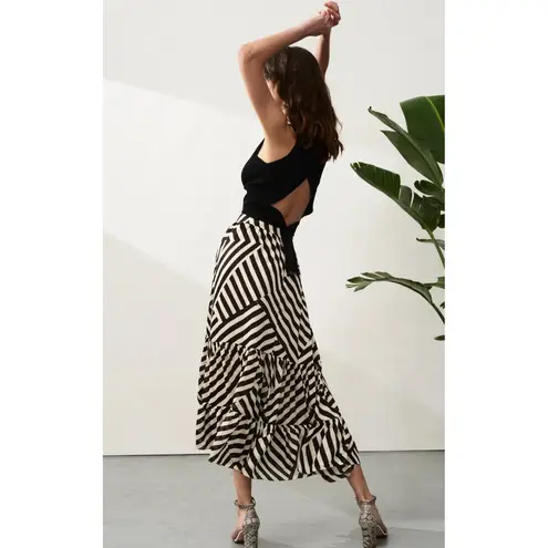 Sachin + Babi Miranda Chocolate & Ivory Stripe Skirt Size 6