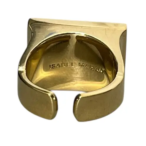 Isabel Marant To Dance Ring White Grey Marble Brass Adjustable Cocktail Designer