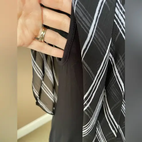 BCX Top with Black White Stripe Overlay NWT