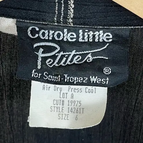 Vintage Carole Little 6 Petite 80's Floral Geometric Plaid Multi Print Blazer Black Size 6P