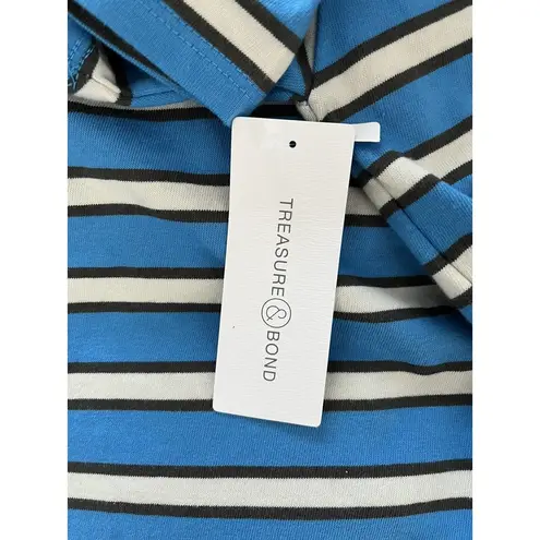 Treasure & Bond NWT Blue Striped Short Sleeve T-Shirt Size XL
