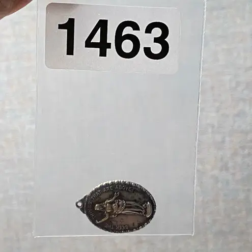 Vintage Sterling Silver Catholic Devotional Medal Seek What Is Above Pendant