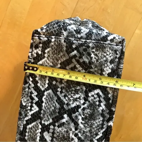 Penelope Ann Faux Leather Snakeskin Shoulder Bag, Black, Gray, White, Silver Black