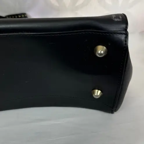 Abellucci Milan Italy Genuine Leather Gold Studded Black Bag $425