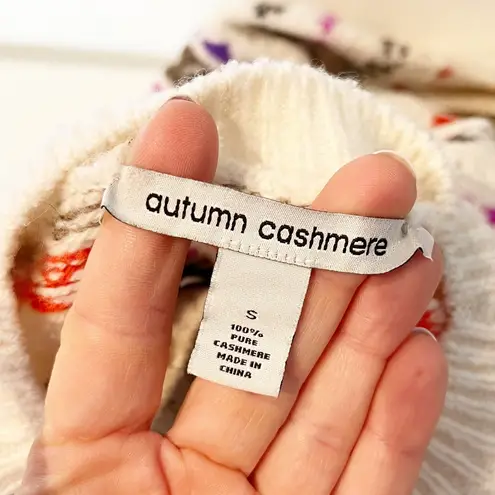 autumn cashmere Fair Isle Crew Neck Sweater White Small