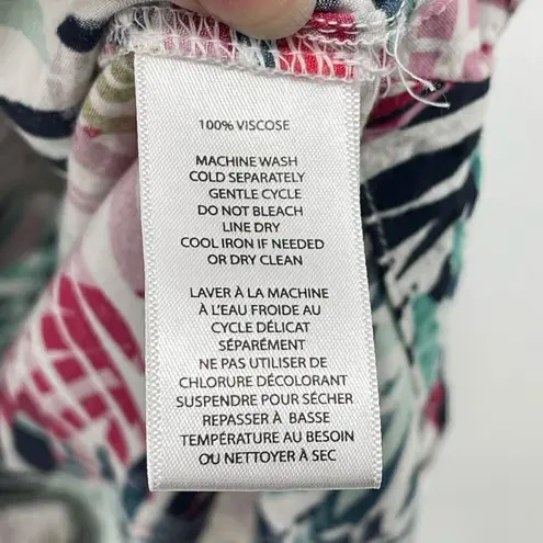 Beach lunch lounge Womens Tropical Print Blouse Top Multicolor Sleeveless Size X Green