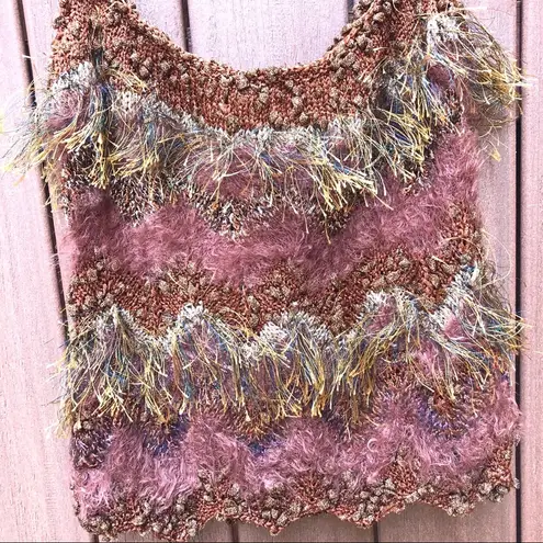 Handknit 🧶 fringe tank top sweater Size undefined