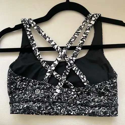 Lululemon  Energy Bra Ice Wave Black White Size 4