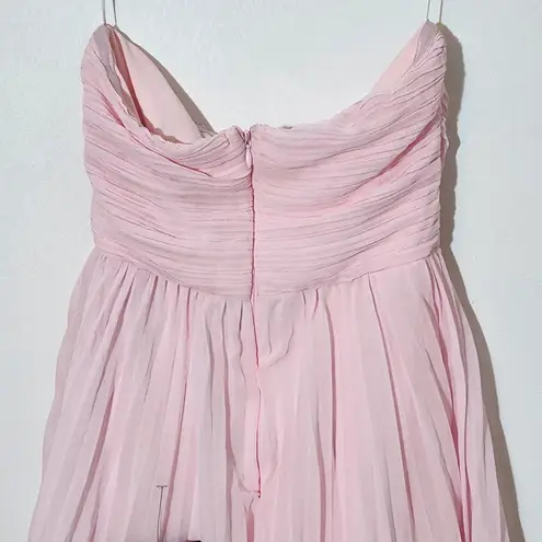 Lulus Pink Tiered Strapless Maxi Dress NWT Size XS Pink Wedding Guest Dress