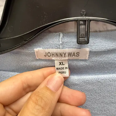 Johnny Was Womens Dip-Dye Ombre Cardigan Sweater Size XL Blue Purple Open Front