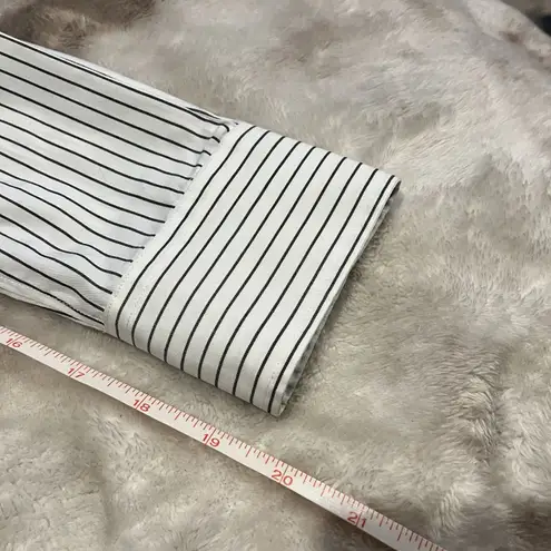 Brooks Brothers Women's Long Sleeve Non-Iron shirt Black White Size 10 French