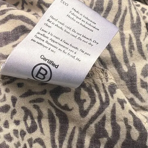 Anthropologie Beachgold Leopard Tiered Midi Skirt S Black