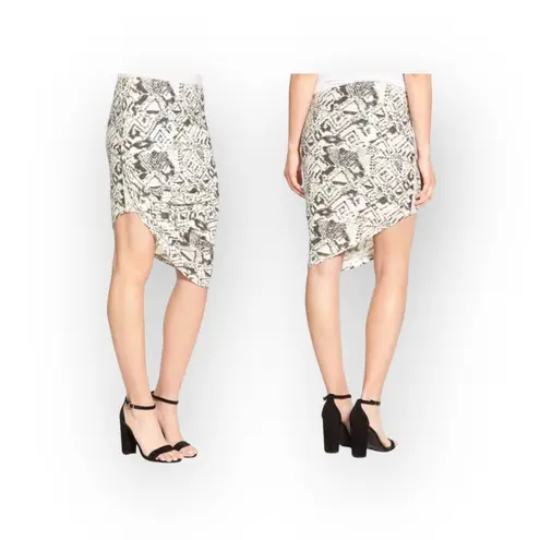 Pam & Gela new ✲ Asymmetric Drape Print Mini Skirt ✲ Hazy Stone Print ✲ Small