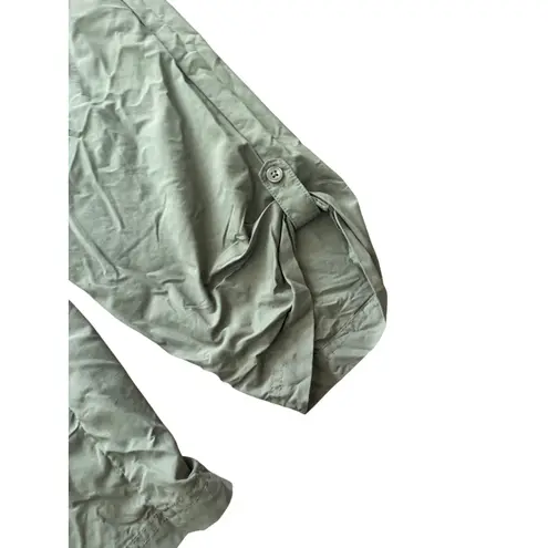 Columbia Womens Regular Size L Cargo Pants Green Drawstring Waist Roll Up Size L
