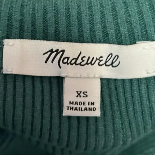 Madewell  Green Ribbed Knit Sleeveless Turtleneck Cropped Sweater Tank Top Sz XS - Image 3