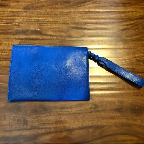 Stella & Dot Blue and Black Crackled Clutch Wristlet Purse