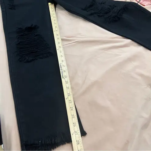 CARMAR Emilia High Rise Black Denim Distressed Ripped Cutoff Cropped Jeans 27