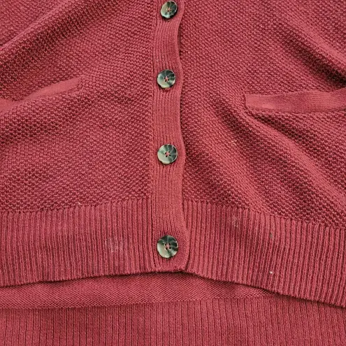 Old Navy burgundy low v neck cardigan