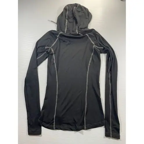 MDV active Black Hooded Athletic Jacket Performance Running Workout Top XS
