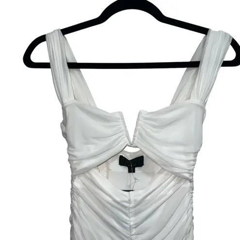 Michael Costello NEW NWT X Revolve Hilary Ruched Gown In Ivory - Image 4