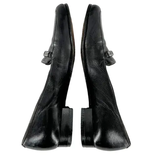 BALLY Talbala Black Leather Low Heel Loafers Size 4.5 M Shoes Career Office