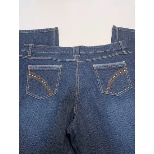 Evil Gemelli Flared Jeans Embellished Back Pockets Size 20 Blue