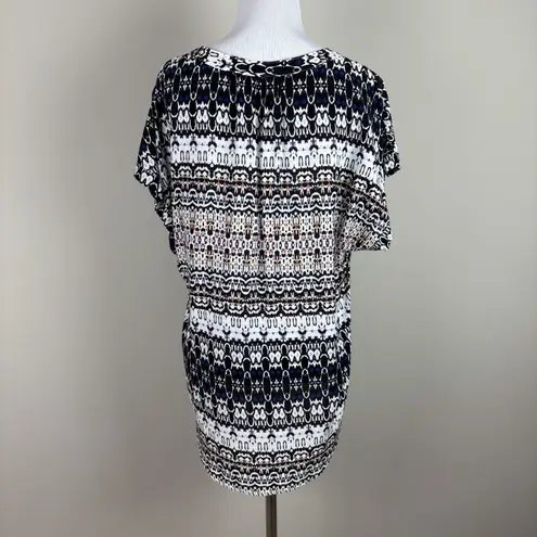 Velvet By Graham & Spencer Tunic Top Womens Medium Ikat Printed Relaxed Fit M