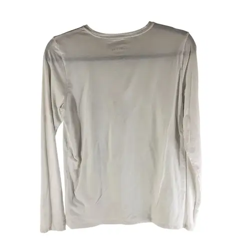 Everlane  Womens Top Tee Long Sleeve Pima Cotton Stretch Crew Neck White L