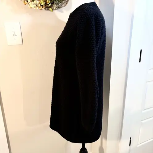 COS Textured Bubble 100%
Cotton Long Sleeve Crew Knit Black Sweater Top Sz S🧡